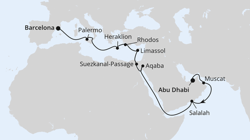 Von Abu Dhabi nach Barcelona