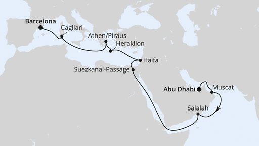 Von Abu Dhabi nach Barcelona