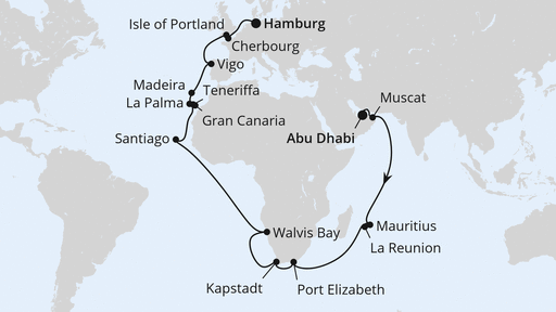 Weltenbummler Mauritius & Südafrika ab Abu Dhabi