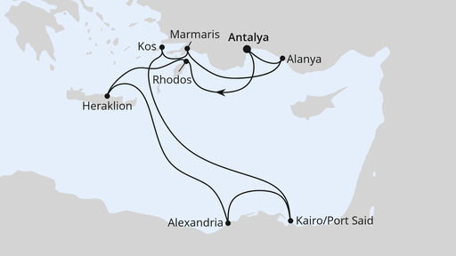 Östliches Mittelmeer mit Ägypten