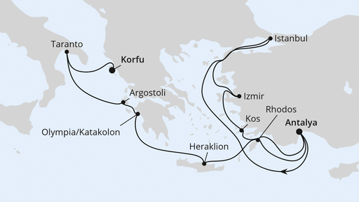 Türkei, Griechenland & Italien ab Antalya