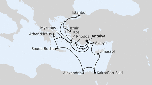 Große Mittelmeer-Reise mit Ägypten & Istanbul