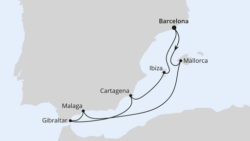 Mediterrane Schätze mit Gibraltar ab Barcelona