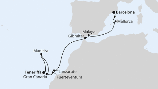 Andalusien, Kanaren & Madeira ab Barcelona