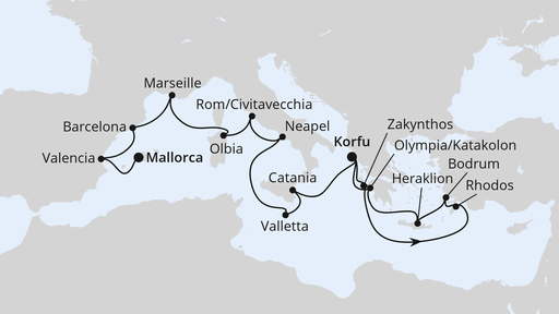 Große Mittelmeer-Reise ab Korfu