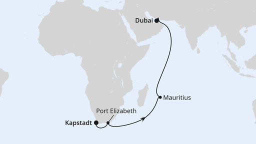 Von Kapstadt über Mauritius nach Dubai
