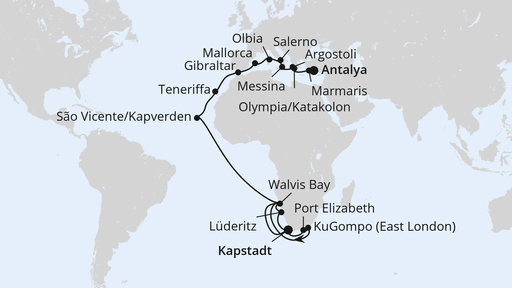 Weltenbummler Südafrika, Namibia & Mittelmeer