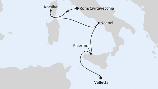 Italien, Korsika & Malta ab Civitavecchia