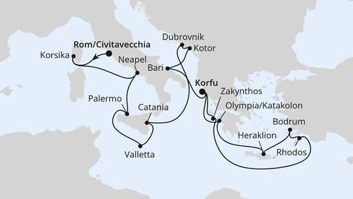 Große Mittelmeer-Reise ab Civitavecchia
