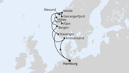 Norwegens Fjorde mit Geiranger ab Hamburg 2
