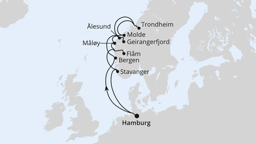 Norwegens Fjorde mit Geiranger & Trondheim