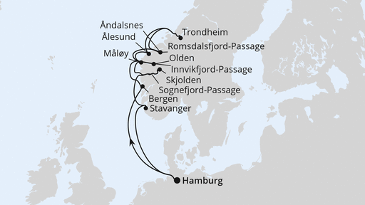Norwegische Fjordlandschaft ab Hamburg 2