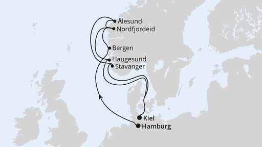Große Norwegenreise von Hamburg nach Kiel