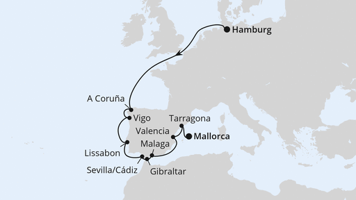 Von Hamburg über Portugal nach Mallorca