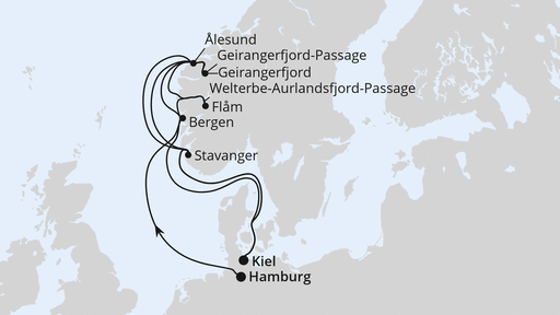 Große Norwegen-Reise von Hamburg nach Kiel