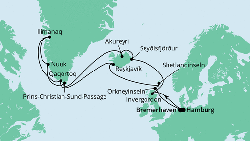 Island & Grönland ab Hamburg