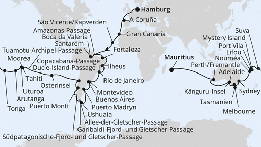 Von Hamburg nach Mauritius