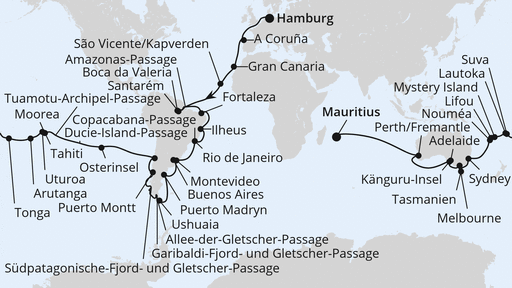 Von Hamburg nach Mauritius