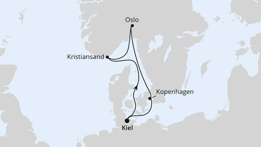 Skandinavische Städte ab Kiel