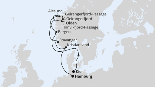 Norwegens Fjord-Weltnaturerbe ab Kiel