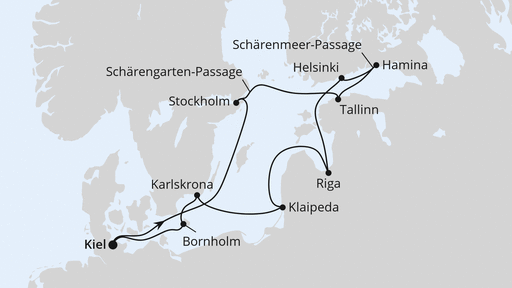 Schärengärten der Ostsee ab Kiel