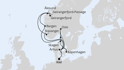Große Skandinavien-Reise ab Kiel