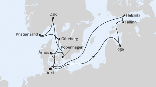 Feiertagsreise auf der Ostsee ab Kiel