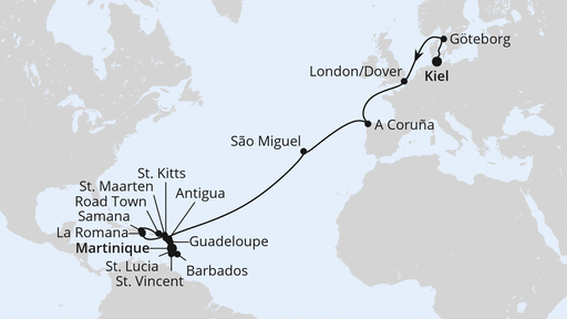 Von Kiel nach Martinique