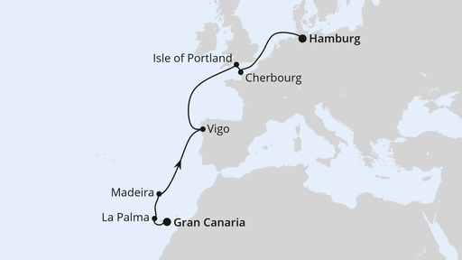 Von Gran Canaria über Portugal nach Hamburg