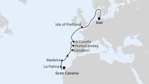 Europas Atlantikküste ab Gran Canaria