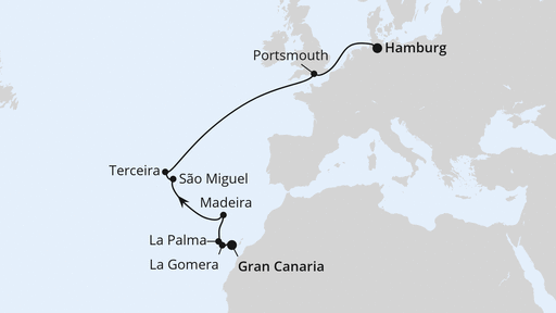 Von Gran Canaria über die Azoren nach Hamburg 1