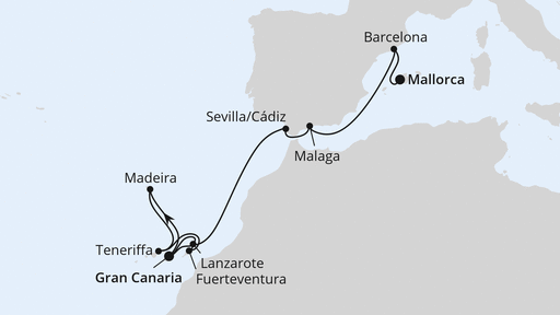 Kanaren, Madeira & Mittelmeer ab Gran Canaria
