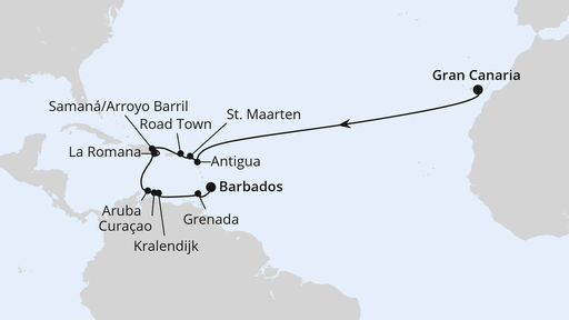 Von Gran Canaria über Curacao nach Barbados