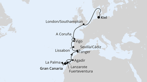 Von Gran Canaria über Portugal nach Kiel