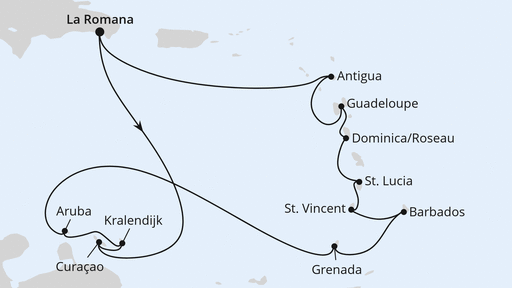 Karibische Inseln ab Dominikanische Republik