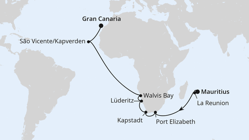 Von Mauritius über Afrika nach Gran Canaria