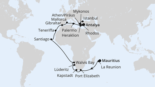 Weltenbummler von Mauritius nach Antalya