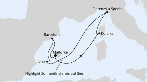 Zur Sonnenfinsternis im Mittelmeer ab Mallorca