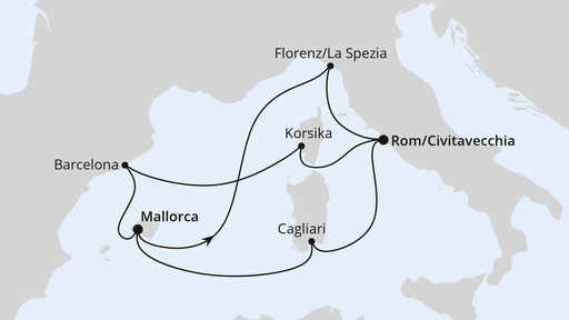 Spanien, Frankreich & Italien ab Mallorca 1