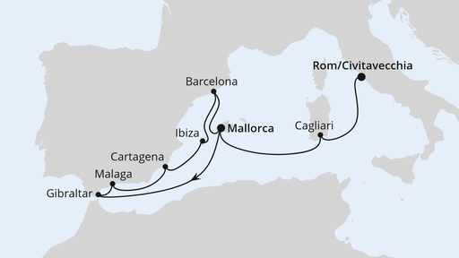 Spanien, Italien & Gibraltar ab Mallorca