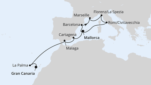 Italien, Andalusien & Kanaren ab Mallorca