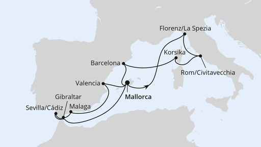 Feiertagsreise im Mittelmeer ab Mallorca