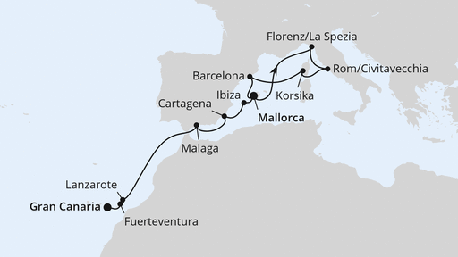 Korsika, Italien & Kanaren ab Mallorca