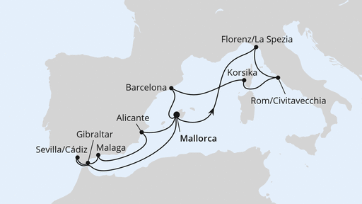 Feiertagsreise im Mittelmeer ab Mallorca