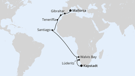 Von Mallorca über Namibia nach Kapstadt