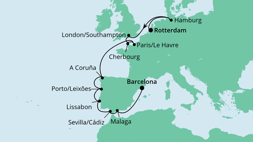 Von Rotterdam nach Barcelona