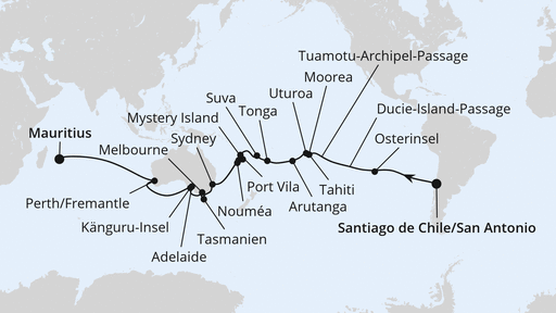 Von San Antonio nach Mauritius