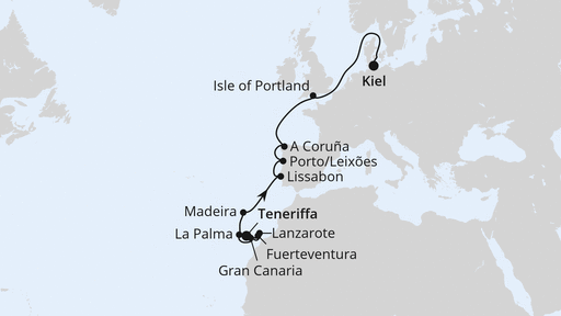 Europas Atlantikküste ab Teneriffa