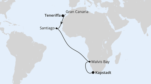 Von Teneriffa über Namibia nach Kapstadt