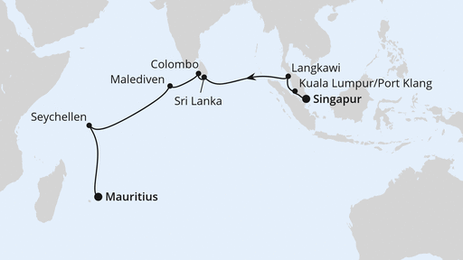 Von Singapur über Sri Lanka nach Mauritius